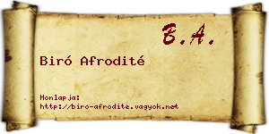 Biró Afrodité névjegykártya