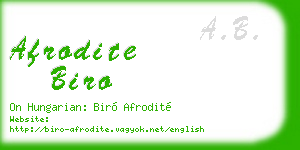 afrodite biro business card