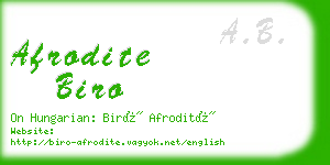 afrodite biro business card